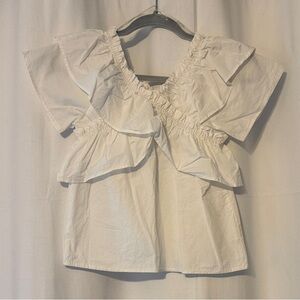 Hayden Girls White Ruffled Blouse